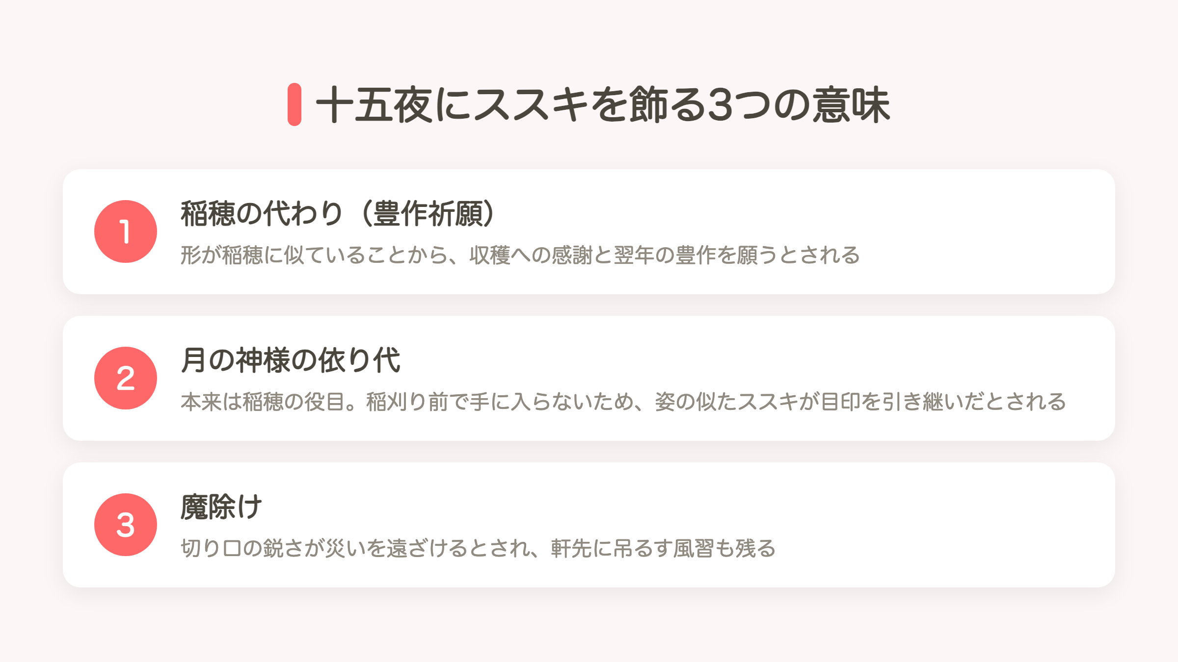 十五夜にススキを飾る3つの意味の図解