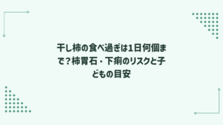 干し柿の食べ過ぎは1日何個まで？柿胃石・下痢のリスクと子どもの目安